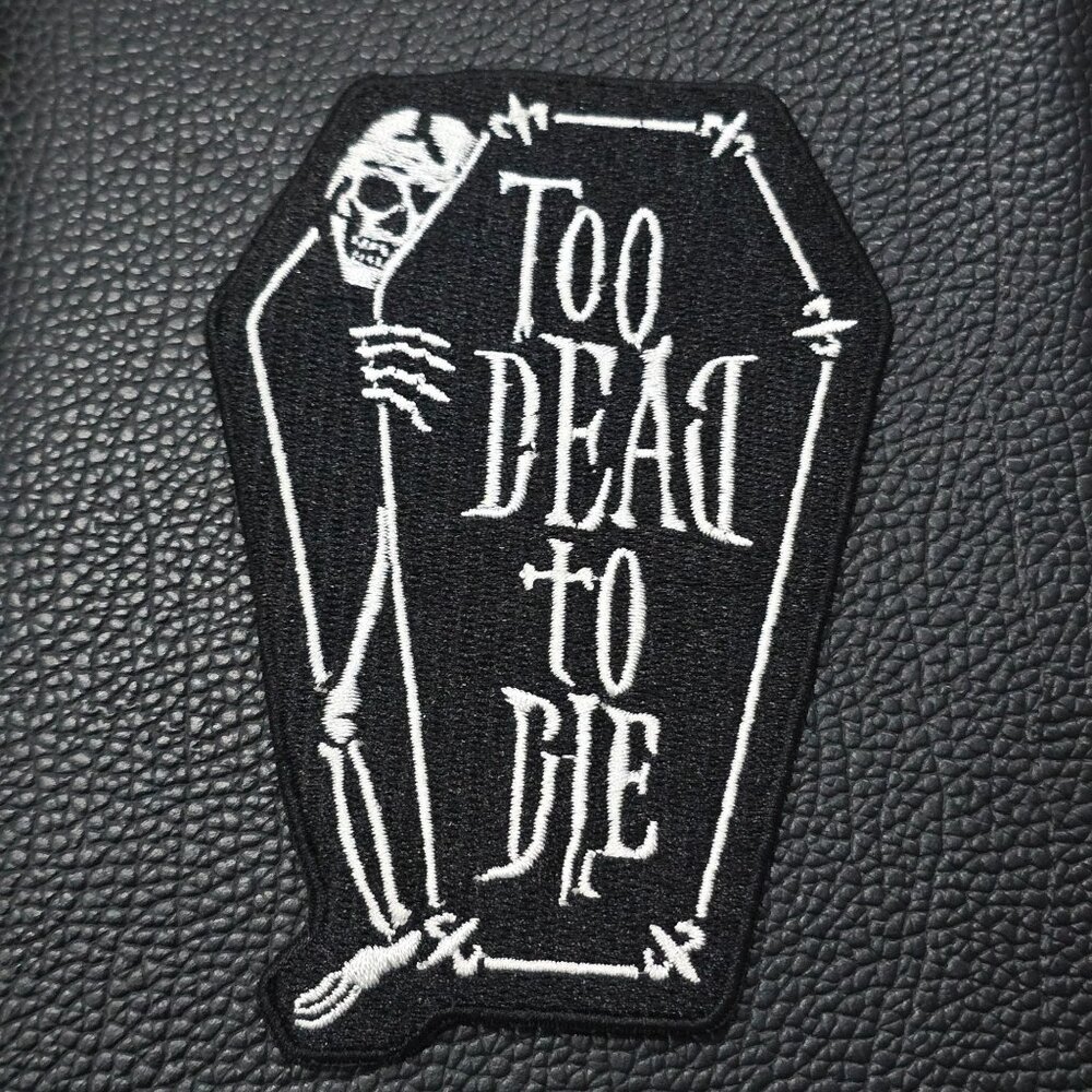 Killstar ✦ Too Dead Patch ✦ Gothic Occult Coffin Skeleton Text Embroidered OS